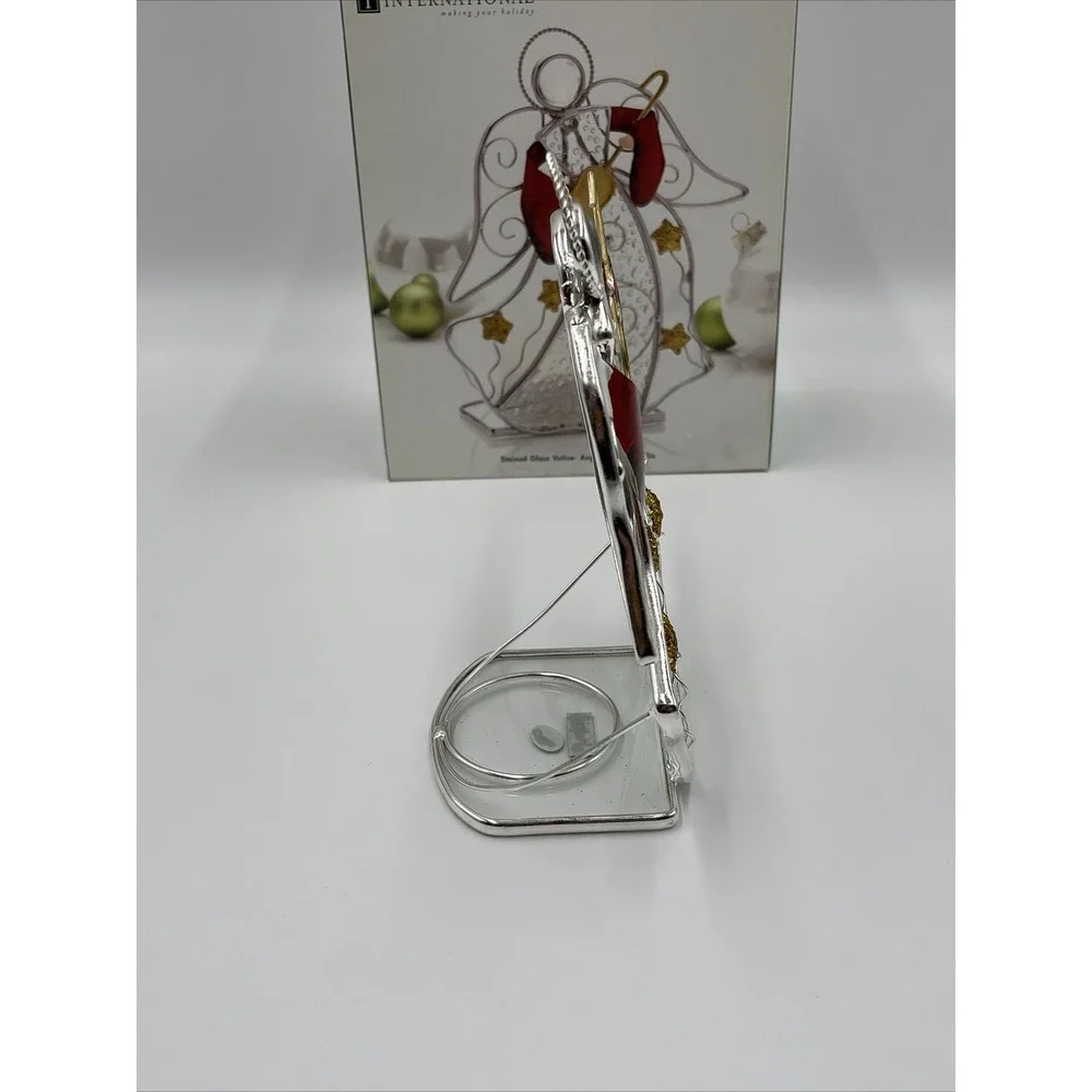 International Silver‎ Company Stained Glass Votive Angel With Mandolin EEC